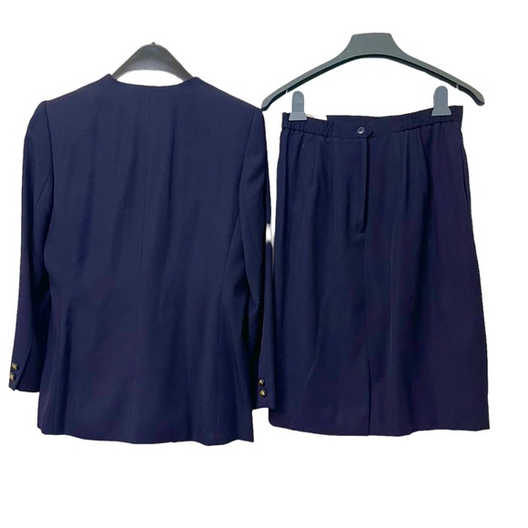 WORTHINGTON -  WOMEN’S PETITE SKIRT SUIT | SZ 10P | NAVY BLUE - Picture 2 of 11